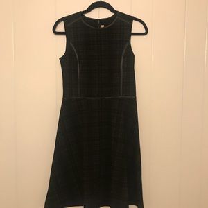Loft classy charcoal dress w/ ‘leather’ trim